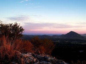 mount tinbeerwah at sunset